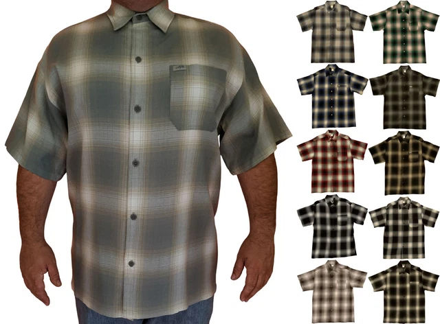 Caltop Old School Flannel Veterano Shortsleeve Shirt Plaid Sm-5X Gangster