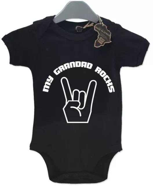 My Grandad Rocks Baby Grow BabyGrow Funny Cool Unisex Birthday Present Suit Gift