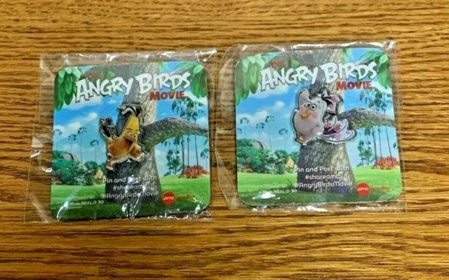 Angry Birds movie pins opal chuck new sealed AMC Exclusive