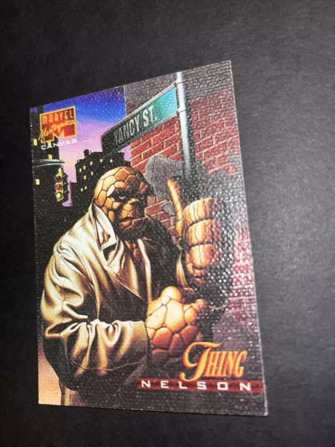 1995 Marvel Masterpieces Series IV Thing Canvas Card #21 of 22