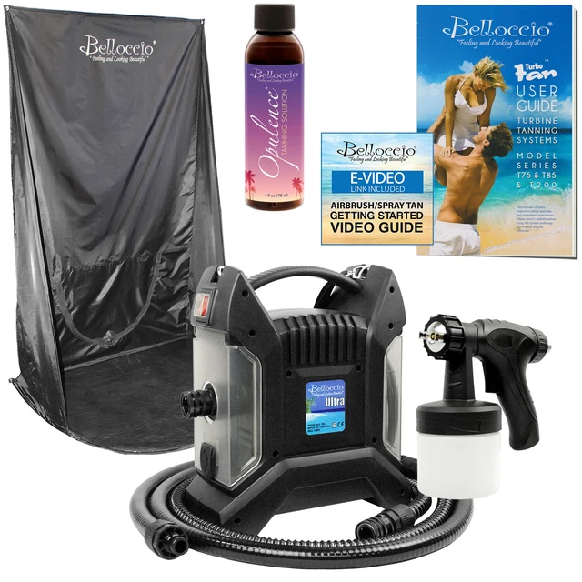 PRO Sunless Airbrush SPRAY TANNING SYSTEM Belloccio Opulence Curtain Tent video