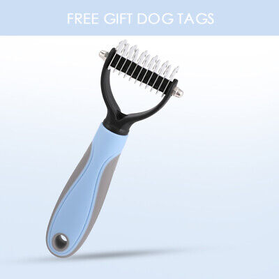 Pet Grooming Tool 2 Sided Undercoat Rake Safe Dematting Comb Brush for Cats&Dogs
