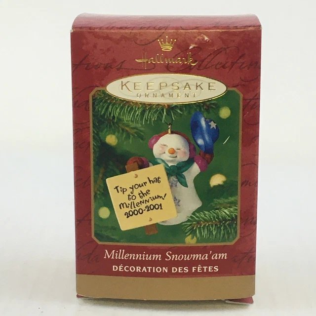 Hallmark 2000 Millennium Snowma'am Christmas Keepsake Snowman Ornament NEW