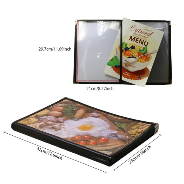 Page Food Drink With Corner Protector Menu Cover A4 Size Restaurant Cook Book.