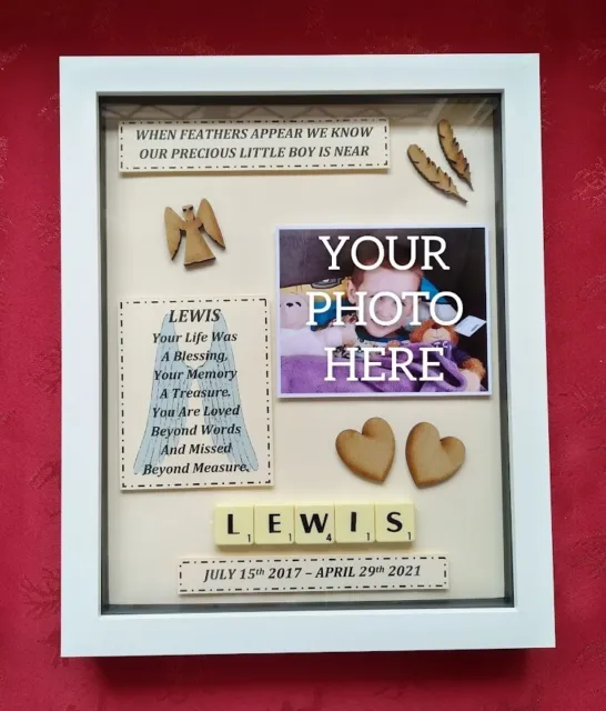 BABY CHILD MEMORIAL Picture Frame KEEPSAKE GIFT Personalised SON DAUGHTER HEAVEN