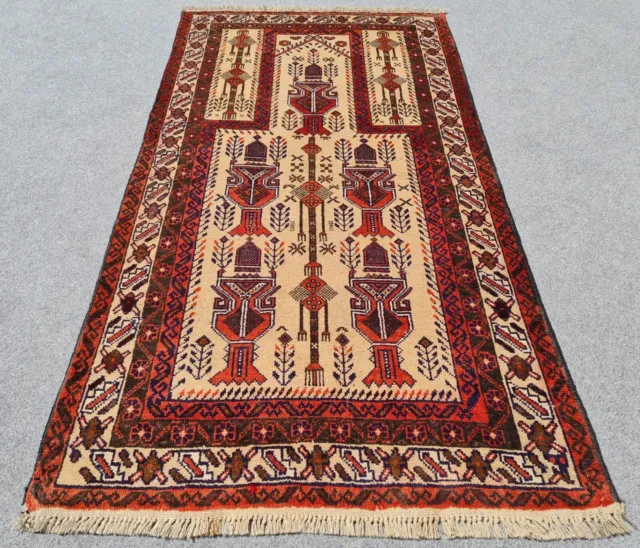 Hand Knotted Afghan Adras Khan Balouch Wool Area Rug 5.4 x 2.10 Ft (904 PEW)