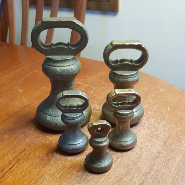 victorian brass bell weights