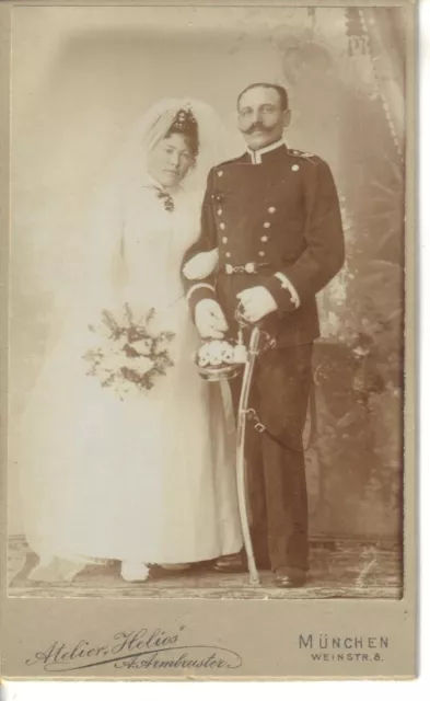 vor 1. WK CDV Foto Bayern Uniform Degen Pickelhaube