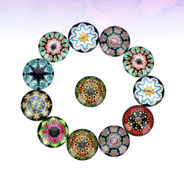 Cabujones de vidrio para fabricación de joyas cuentas de mosaico redondas