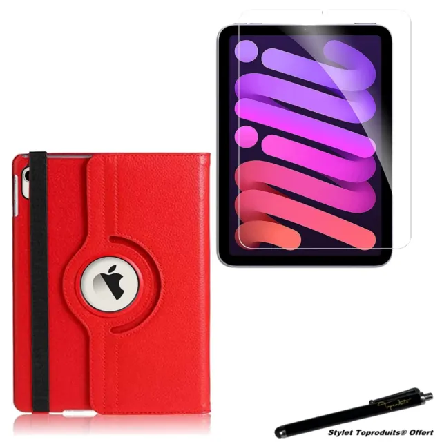 Housse Etui Rouge 360° pour Apple iPad mini 6 + Vitre de protection