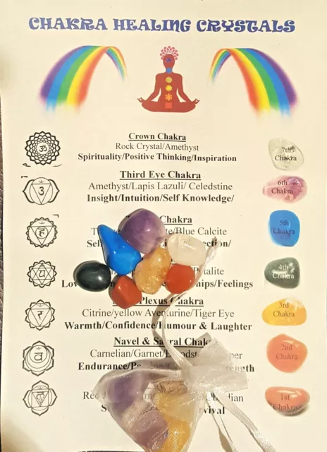 7 Chakra Healing Crystals FREE Pouch FREE Chart Stone Set Healing eBays Best