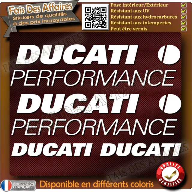 5 stickers autocollant ducati performance carénage réservoir moto casque decal