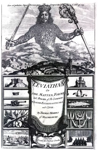 Leviathan by Thomas Hobbes 1651 Cover of the book Leviathan art print