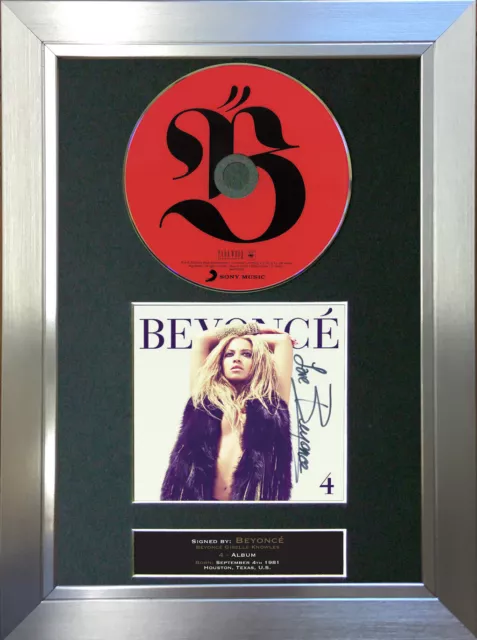 BEYONCE 4 Signed CD Mounted Reproduction Autograph Photo Prints A4 1 2