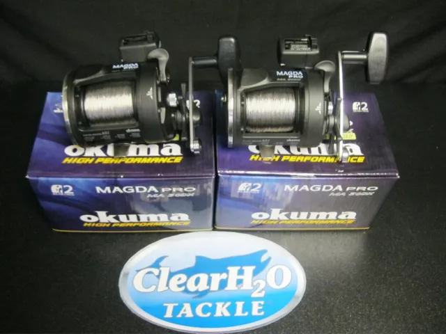 2Pk Okuma Magda Pro Ma-30Dx Linecounter Prespooled With 1000' 30# Blood Run Wire