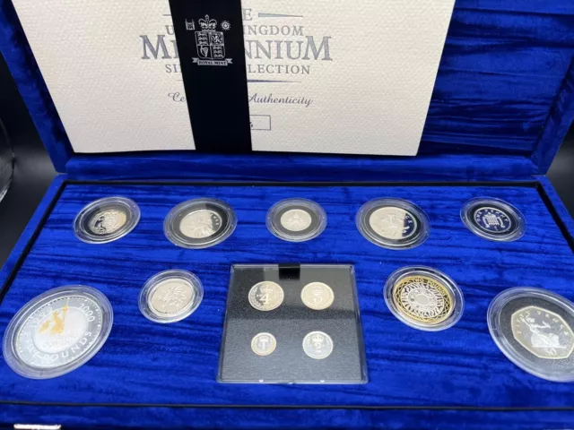 2000 Royal Mint Millenium Silver Proof Coins Set With Maundy. B20