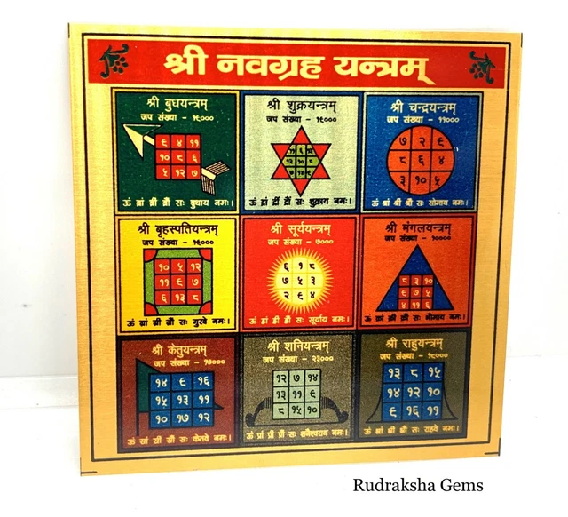 Bansiwal Shree Sampurna Navgraha Yantram/Navagraha Yantra/Nine Planet Brass Yantra Price In - Foto 6