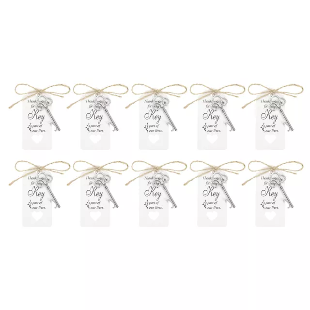 30Pcs Vintage Key Bottle Opener with Tag Cards and Jute Rope, Silver Tone
