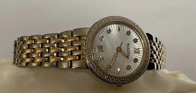 Bulova 98R211 Maiden Lane Diamonds Mother of Pearl Dial Women's Watch 6 inch