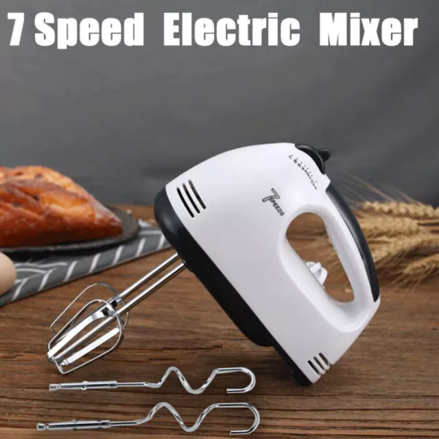 Electric Handheld Whisk 7-Speed Hand Mixer Kitchen Egg Beater Cream Cake Blender 2