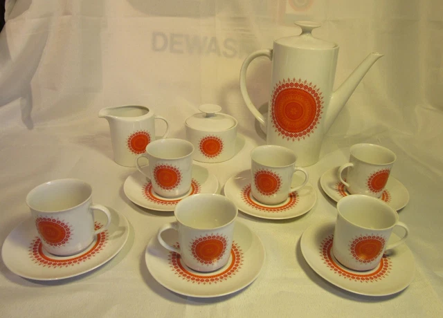 Winterling Bavaria - service à café à décor stylisé orangé
