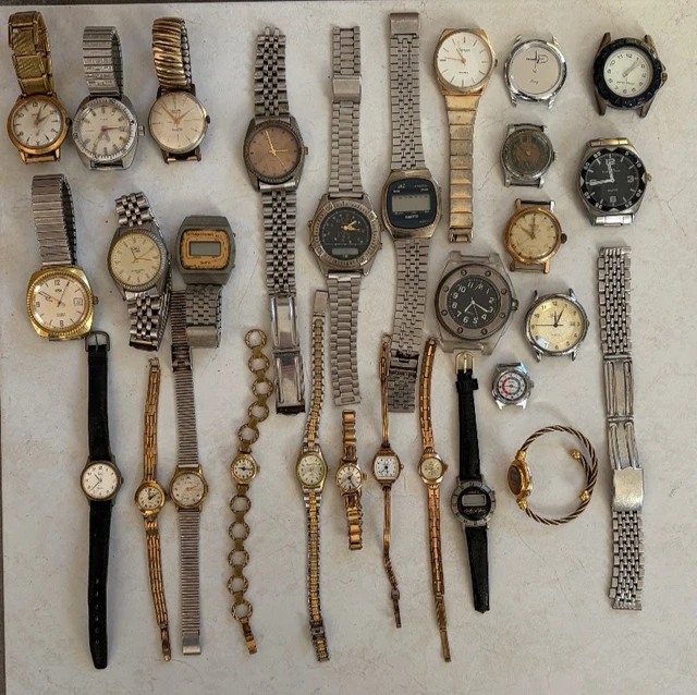 Montre Vintage Citizen Base Metal PDPG - À Quartz - En Panne - Occasion - Style Casual Années 80/90