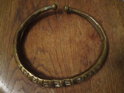 Ethnographic Antique Jewellery repousse brass torque necklace
