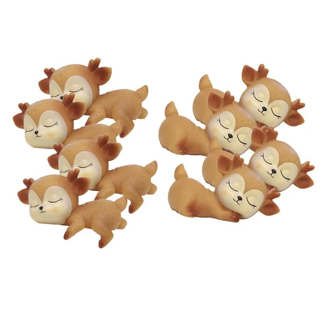 8 x schöne Miniatur Rehkitz Baby schlafende Actionfiguren Spielzeug