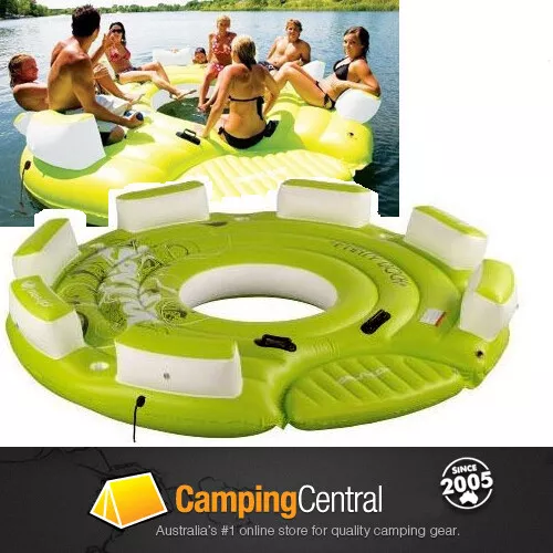 Sevylor Party Dock (8 Person) Inflatable Tube Biscuit Water Lounger Chair Island