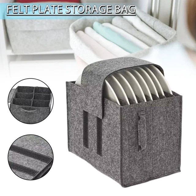 Coffret Rangement Vaisselle Camping 4 Pièces - Porte-Assiettes Et Porte-Gobelets En Feutre - Pour Camping-Car, Caravane, Bateau