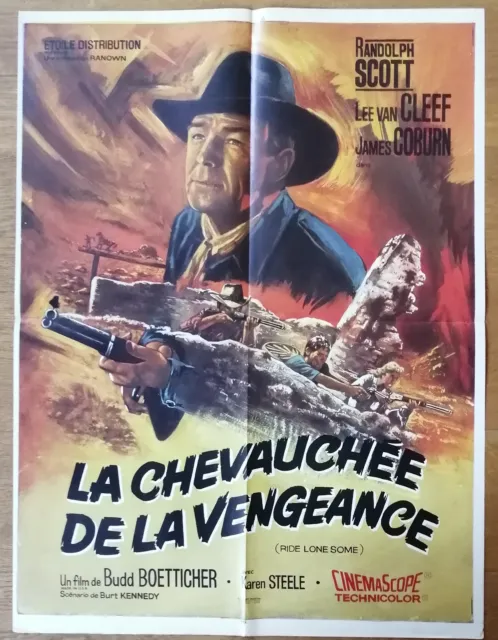CHEVAUCHEE DE LA VENGEANCE randolph scott affiche cinema originale 80x60 western