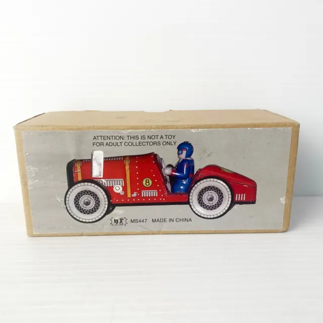 Clockwork Tin Toy Racing Car MS 447 + Box - Free Postage