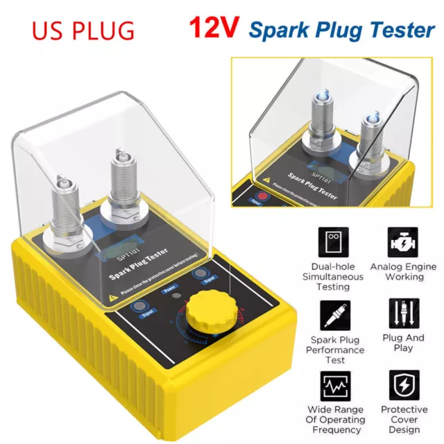 12V Car SUV Spark Plug Tester Diagnostic Tool Gasoline Ignition Analyzer US Plug 3