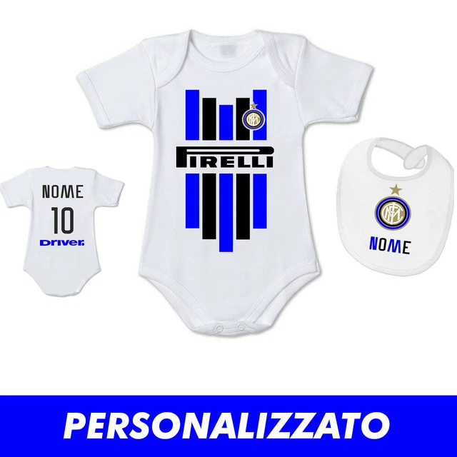 Coordinato Body Bavaglino Neonato Inter Personalizzato Con Nome Idea Regalo