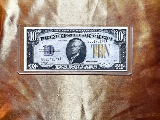 $10 1934 (( NORTH AFRICA )) Silver Certificate CRISP AU++ - UNCIRCULATED