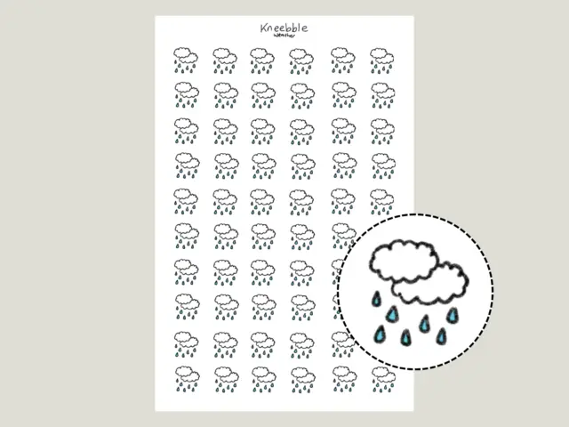 Rain Stickers | 60 Stickers | 0.8cm | Weather Planner Stickers