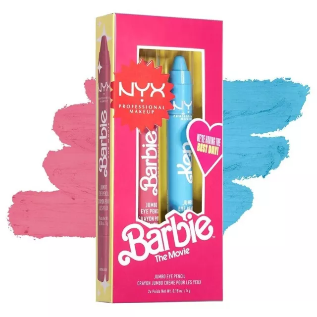 Nyx Pmu Barbie The Movie Kit matite occhi jumbo rosa e blu vegano in scatola e sigillato