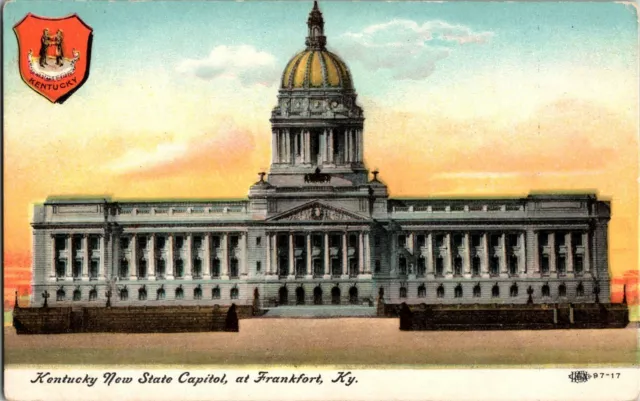 Frankfort Kentucky KY, New State Capitol Building State Seal Postcard