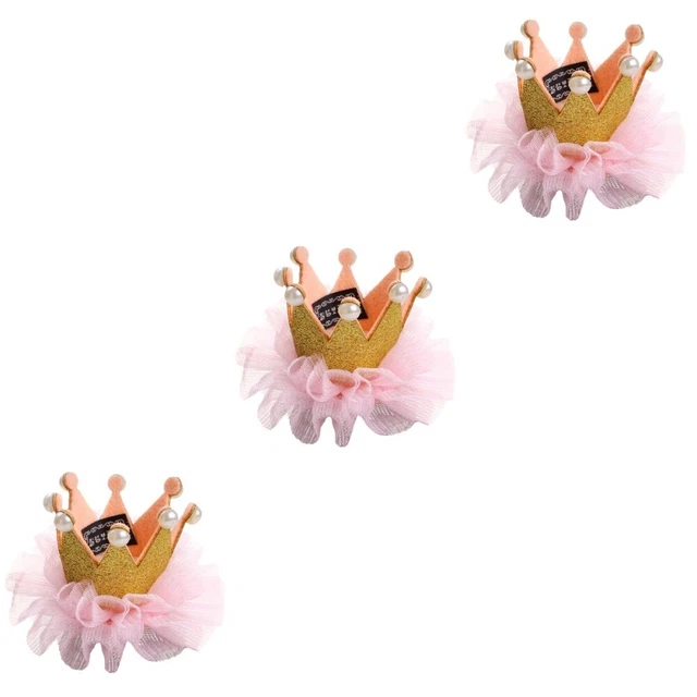 3x Mascota Cumpleaños Sombrero Gato Mascota Fiesta Sombrero Perro Clips para el pelo
