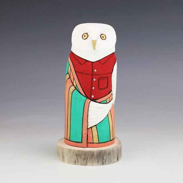 Native American Navajo Folk Art Owl By Orleen & Ray Lansing