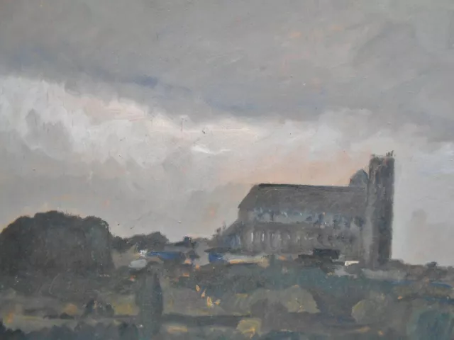 Tableau peinture cathédrale de Bourges Cher painting huile sur panneau