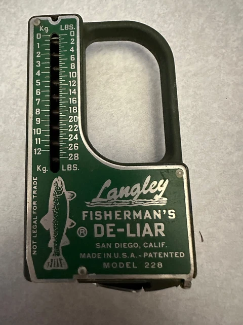 VINTAGE LANGLEY FISHERMAN'S DE-LAIR pocket scale & ruler $19.99