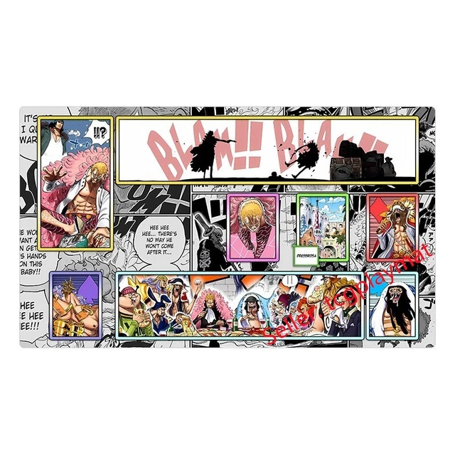 DONQUIXOTE DOFLAMINGO ONE Piece Playmat With Zones TCG Card Game Play