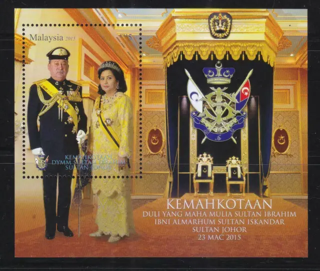 Malaysia 2015 Sultan Ibrahim Von Johor State Miniaturbogen Mit 1 Briefmarke...