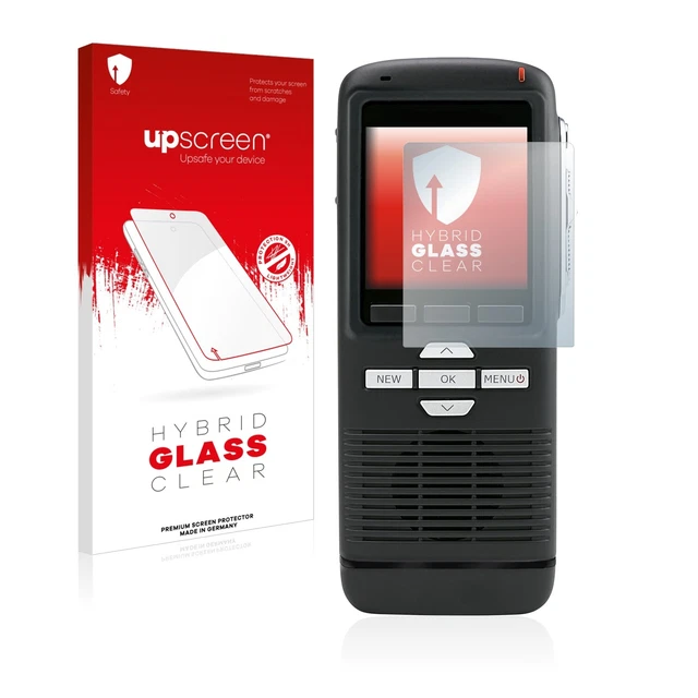 upscreen Glas Panzerfolie für Grundig Digta 7 Display Schutz Glas Folie 9H klar