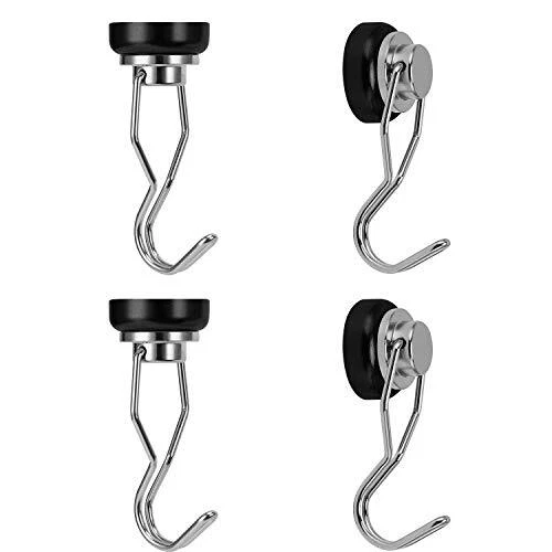 Swivel Magnetic Hooks 50lbs Heavy Duty Grill Magnet Hooks 4 Pack with...