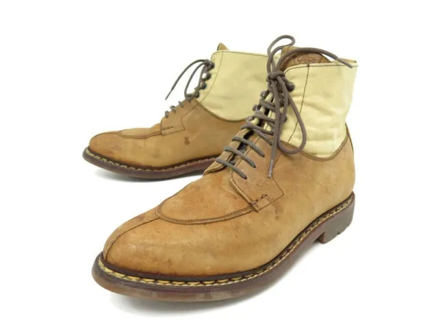 Chaussures Heschung Ginkgo Bottines 5.5Uk 38.5 Fr Toile Et Cuir Camel Boots 695€