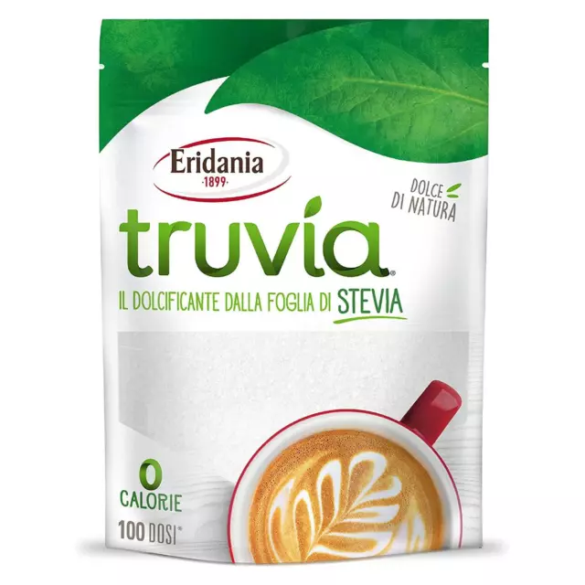 Dolcificante Truvia Eridania Foglia di Stevia Bustina Doypack da 150 g