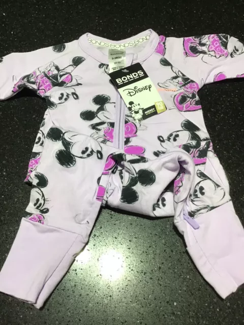 Disney Bonds Minnie Mouse Wondersuit Purple 000 BNWT