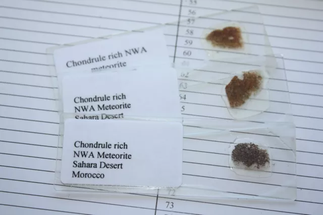 NWA meteorite thin section unclassified chondrule rich one per bid small